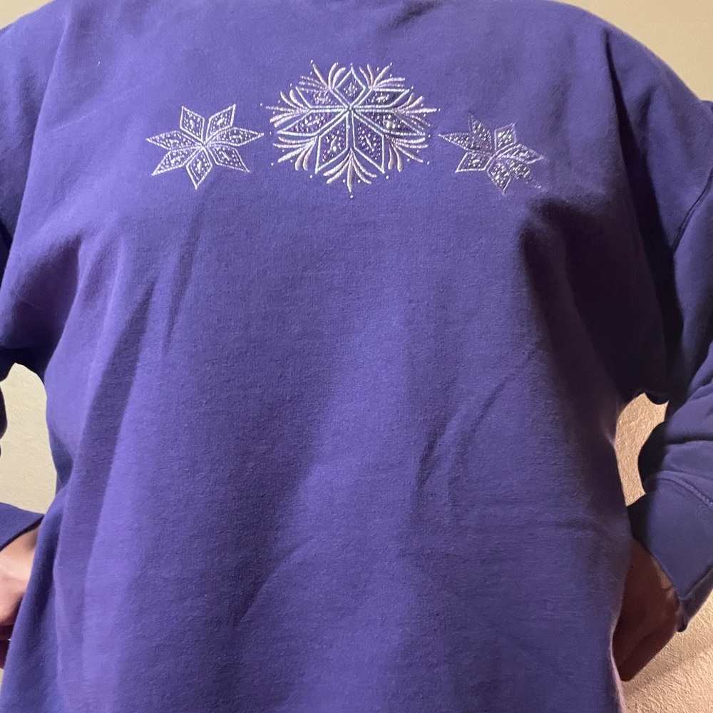 Purple Snowflake Sweater Vintage